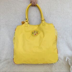 NWT Tory Burch Nylon Channing Tote Lemon Yellow​